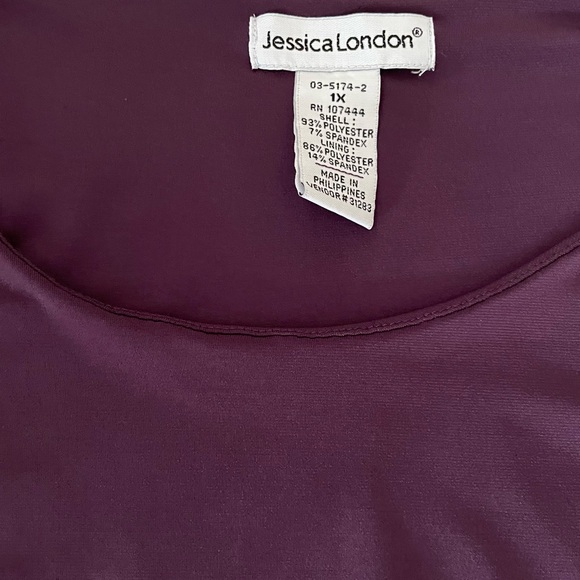 Jessica London | Scoop Neck purple lined dress women’s size 1X - Picture 8 of 8